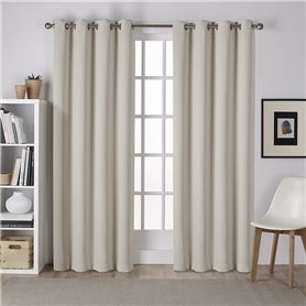 HOMEROKK Lot de 2 Rideaux Occultants 100% Polyester (Ecru