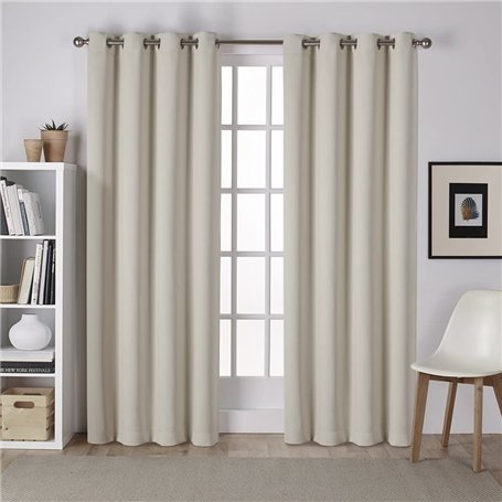 HOMEROKK Lot de 2 Rideaux Occultants 100% Polyester (Ecru