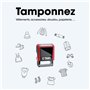 C-TAKI Tampon textile pour marquer les vêtements - Imprime une Etiquette vêtement de 38 x 14 mm, Résiste au lavage, Marquage net