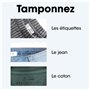 C-TAKI Tampon textile pour marquer les vêtements - Imprime une Etiquette vêtement de 38 x 14 mm, Résiste au lavage, Marquage net