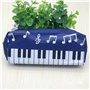 Worparsen Trousse à crayons en forme de note de musique avec motif piano, bleu foncé