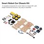 Kit de Châssis de Voiture Robot Intelligent Bricolage, Plate-Forme de Voiture Intelligente avec Moteur de Suivi 4WD avec Roues d