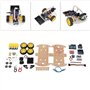 Kit de Châssis de Voiture Robot Intelligent Bricolage, Plate-Forme de Voiture Intelligente avec Moteur de Suivi 4WD avec Roues d