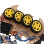 Kit de Châssis de Voiture Robot Intelligent Bricolage, Plate-Forme de Voiture Intelligente avec Moteur de Suivi 4WD avec Roues d