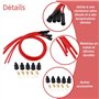 Jeu de Fils D'allumage Rouge Haute Performance Silicone 1m Fil D'allumage de Voitur