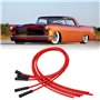 Jeu de Fils D'allumage de Bougie D'allumage, Jeu de Fils D'allumage Rouge Haute Performance Silicone 1m Fil D'allumage de Voitur