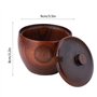 Regun Pot D'épices en Bois Massif Pot D'épices et Bol à Sucre Avec Cuillère et Couvercle, Ustensiles de Cuisine pour Stocker le 