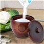 Regun Pot D'épices en Bois Massif Pot D'épices et Bol à Sucre Avec Cuillère et Couvercle, Ustensiles de Cuisine pour Stocker le 