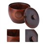 Regun Pot D'épices en Bois Massif Pot D'épices et Bol à Sucre Avec Cuillère et Couvercle, Ustensiles de Cuisine pour Stocker le 