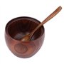 Regun Pot D'épices en Bois Massif Pot D'épices et Bol à Sucre Avec Cuillère et Couvercle, Ustensiles de Cuisine pour Stocker le 