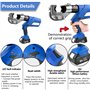LADECNERHT Pince à Sertir éLectrique ET Hydraulique Rechargeable, Idéale pour Le Sertissage de Câbles à Fibres Optiques, avec 12