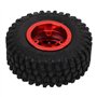 Oumefar 4 Pièces RC Pneu et Roues Ensemble Jantes en Alliage D'aluminium Moyeu Pneus en Caoutchouc pour TRAXXAS 1/18 pour Axial 