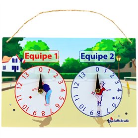 La Belle Boule® | Compteur de Score 30x20cm Pétanque en Étain Vintage | Plaque Métal avec Aiguilles Pivotantes pour 2 Équipes |