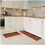 Lot de 2 tapis de sol de cuisine motif coquelicots et pétales vifs – Décoration d'intérieur élégante – Tapis de sol rembourré an