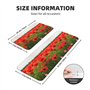 Lot de 2 tapis de sol de cuisine motif coquelicots et pétales vifs – Décoration d'intérieur élégante – Tapis de sol rembourré an
