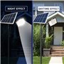 CDX Lampes d'inondation à énergie solaire d'extérieur avec télécommande et éclairage de sécurité avec détecteur de mouvement pou