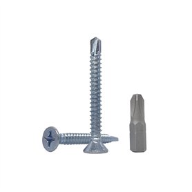 DIN 7504 P - Lot de 250 vis autoperceuses en acier zingué avec tête fraisée - pour tôles (5