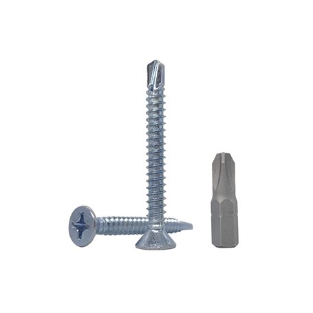 DIN 7504 P - Lot de 250 vis autoperceuses en acier zingué avec tête fraisée - pour tôles (5