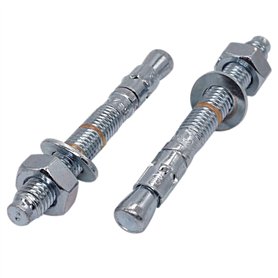 Lot de 4 chevilles d'ancrage compensées M12 x 90 mm - Chevilles métalliques - Fixation par boulon traversant - Ancrage d'expansi