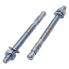 Lot de 4 chevilles d'ancrage compensées M12 x 145 mm - Chevilles métalliques - Fixation par boulon traversant - Ancrage d'expans