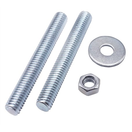 Lot de 10 tiges de vis M8 x 80 mm entièrement filetées avec écrous hexagonaux et rondelles