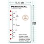 Recharge de rechange 200 feuilles (400 pages) papier épais 120 g/m² - 95 x 171 mm - quadrillé 5 mm - pour agenda organiseur avec