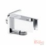 Support encastré carré pour douchette, prise de douche carrée en laiton chromé, support de pomme de douche, support moderne avec