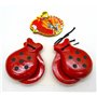 Rouge Castagnettes et aimant de réfrigérateur Torero espagnol Castagnettes espagnoles 2 paires de castagnettes espagnoles