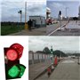 Feu Tricolore 200 MM (8 Pouces), Feu Tricolore Télécommande, Feu D'arrêt et de Marche Rouge/Vert, Feu Stop Industriel a Led, Voy
