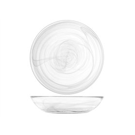 H&H 7627002 Assiettes en verre albâtre Fond 21 cm Décoration de table