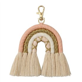 zrshygs Porte-clés Arc-en-Ciel Femmes Boho Porte-clés Porte-clés Sac en macramé Charme Voiture Suspendue