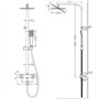 Acezanble Colonne de Douche Thermostatique Réglable en Hauteur Colonne de Douche Mecanique Kit Set de Douche en Laiton Noir Mat 