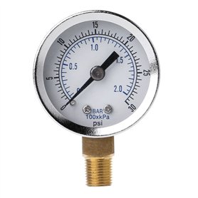 GUMEI 1/8" NPT Manomètre Compresseur d'air Pression hydraulique 0-30 PSI Montage inférieur