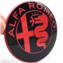 2X Emblèmes Compatibles avec Alfa Romeo Logo Noir et Rouge 74mm Avant Arrière Capot Emblème Rouge et Noir 147 156 159 Brera Mito