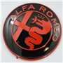 2X Emblèmes Compatibles avec Alfa Romeo Logo Noir et Rouge 74mm Avant Arrière Capot Emblème Rouge et Noir 147 156 159 Brera Mito