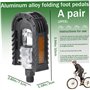 pédales de vélo Pliantes 9/16 '' Mountain avec Bande réfléchissante 1 Paire Robuste sans Glissement Pl