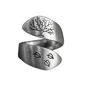 JIgeren Bague ouverte arbre de vie réglable unique bague ouverte unique bague de fiançailles anniversaire bague ouverte pour fem