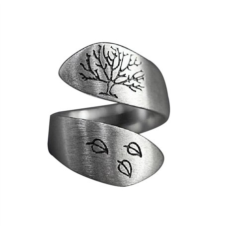 JIgeren Bague ouverte arbre de vie réglable unique bague ouverte unique bague de fiançailles anniversaire bague ouverte pour fem