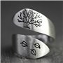 JIgeren Bague ouverte arbre de vie réglable unique bague ouverte unique bague de fiançailles anniversaire bague ouverte pour fem