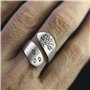 JIgeren Bague ouverte arbre de vie réglable unique bague ouverte unique bague de fiançailles anniversaire bague ouverte pour fem