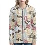 WLHHBO Sweat à capuche respirant pour femme avec poche - Motif feuilles florales - Confortable - Pour filles