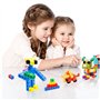 Cubes de mathématiques 100pcs Numéro Blocs, Cubes de comptage en plastique Toys éducatifs, 10 couleurs Blocs Numes Toys avec 18 