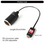 Morain Adaptateur USB C mâle vers allume-cigare USB C vers allume-cigares Tension réglable 5 V 9 V 12 V 15 V