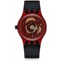 Swatch Homme Digital Automatique Montre avec Bracelet en Cuir SUTR400