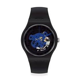 Swatch Montre New Gent Bioceramic Lacquered SO32B109 Time to Blue BIG