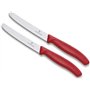Victorinox Ensemble de 2 couteaux de table Swiss Classic rouge avec bord dentelé