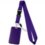 Lanyards avec support d'identification de 20 pouces Longes violettes unisexes pour badges ID Longe en polyester lisse et doux po