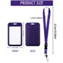 Lanyards avec support d'identification de 20 pouces Longes violettes unisexes pour badges ID Longe en polyester lisse et doux po
