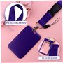 Lanyards avec support d'identification de 20 pouces Longes violettes unisexes pour badges ID Longe en polyester lisse et doux po