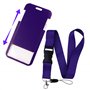 Lanyards avec support d'identification de 20 pouces Longes violettes unisexes pour badges ID Longe en polyester lisse et doux po